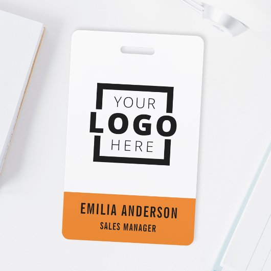 Custom Business Logo Basic Barcode Employee Badge