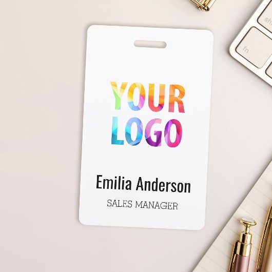 Custom Business Logo Basic Barcode Employee Badge