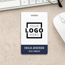 Custom Business Logo Basic Barcode Employee Badge
