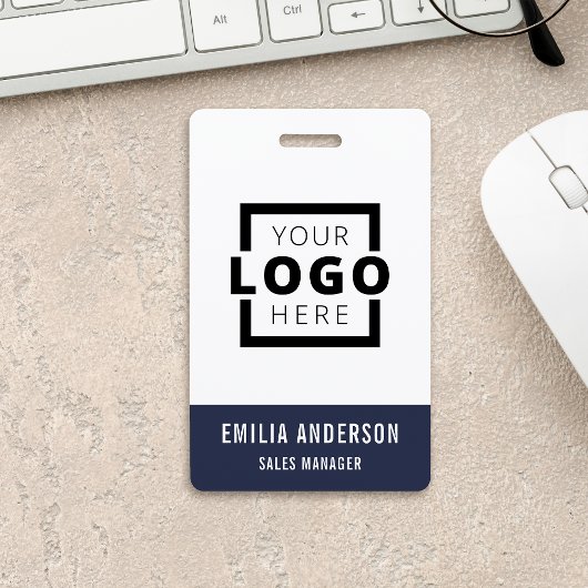 Custom Business Logo Basic Barcode Employee Badge
