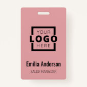 Custom Business Logo Basic Barcode Employee Badge (Voorkant)