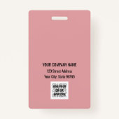 Custom Business Logo Basic Barcode Employee Badge (Achterkant)