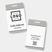 Custom Business Logo Basic Barcode Employee Badge (Front & Back)