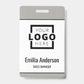 Custom Business Logo Basic Barcode Employee Badge (Front)