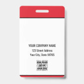 Custom Business Logo Basic Barcode Employee Badge (Back)
