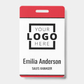 Custom Business Logo Basic Barcode Employee Badge (Front)