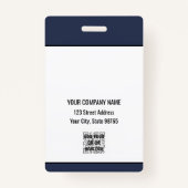 Custom Business Logo Basic Barcode Employee Badge (Achterkant)