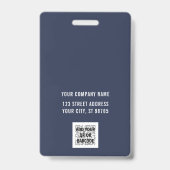 Custom Business Logo Basic Barcode Employee Badge (Back)