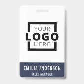 Custom Business Logo Basic Barcode Employee Badge (Front)