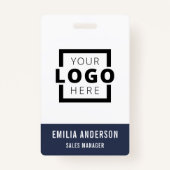 Custom Business Logo Basic Barcode Employee Badge (Voorkant)