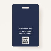 Custom Business Logo Basic Barcode Employee Badge (Achterkant)