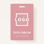 Custom Business Logo Basic Barcode Employee Badge (Voorkant)