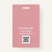 Custom Business Logo Basic Barcode Employee Badge (Achterkant)