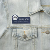 Custom Business Logo Basic Employee Blue Naamplaatje (In situ)
