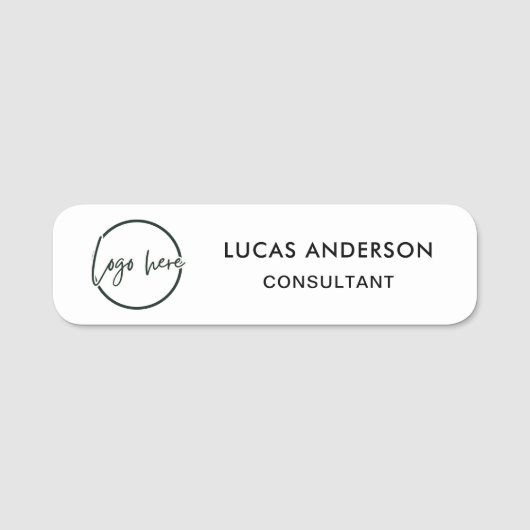 Custom Business Logo Basic Employee Naamplaatje (Voorkant)