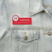Custom Business Logo Basic Employee Red Naamplaatje (In situ)