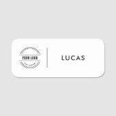 Custom Business Logo Basic Employee Staff Name  Na Naamplaatje (Voorkant)