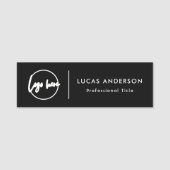 Custom Business Logo Basic Employee Staff Name  Na Naamplaatje (Voorkant)