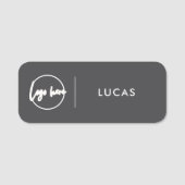 Custom Business Logo Basic Employee Staff Name  Na Naamplaatje (Voorkant)