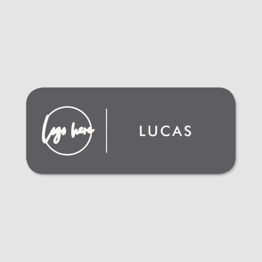 Custom Business Logo Basic Employee Staff Name  Na Naamplaatje (Voorkant)