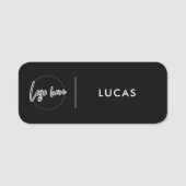 Custom Business Logo Basic Employee Staff Name Na Naamplaatje (Voorkant)