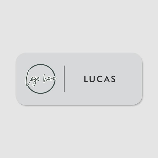 Custom Business Logo Basic Employee Staff Name  Na Naamplaatje (Voorkant)