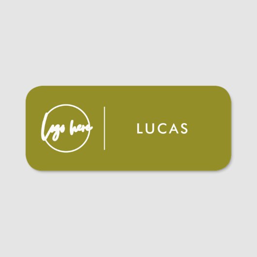 Custom Business Logo Basic Employee Staff Name  Na Naamplaatje (Voorkant)