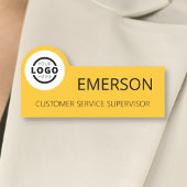 Custom Business Logo Basic Employee Yellow Naamplaatje