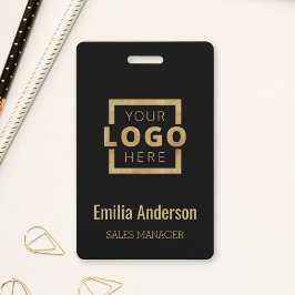 Custom Business Logo Basic Gold Barcode Medewerker Badge