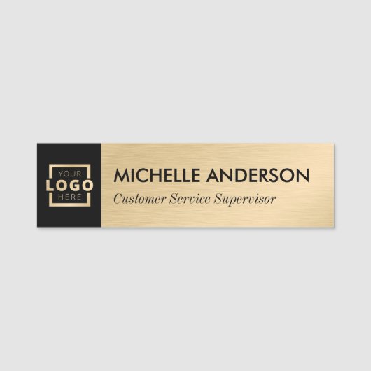 Custom Business Logo Basic Medewerker Personeel Go Naamplaatje (Voorkant)