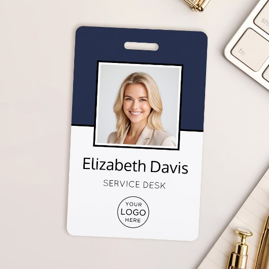 Custom Business Logo Basic-werknemer Foto Badge
