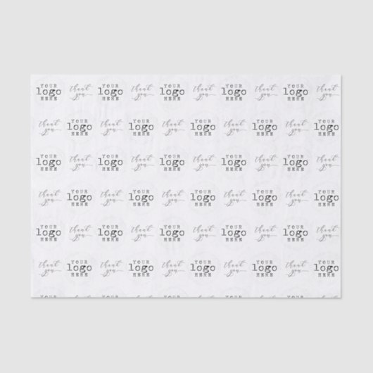Custom Business Logo Bedankt Script Tissuepapier (Voorkant)