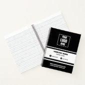Custom Business Logo Bedrijf Branded Zwart & Wit Notitieboek (Binnen)