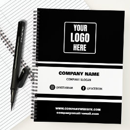 Custom Business Logo Bedrijf Branded Zwart & Wit Notitieboek
