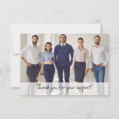 Custom Business Logo Bedrijf Team Foto Dank u Notitiekaartje (Achterkant)