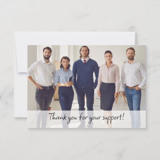 Custom Business Logo Bedrijf Team Foto Dank u Notitiekaartje (Achterkant)