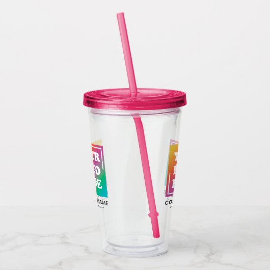 Custom Business Logo, Bedrijfsbedrijf Acryl Drinkbeker (Links)