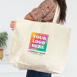 Custom Business Logo, Bedrijfsbedrijf Grote Tote Bag