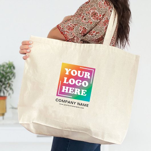 Custom Business Logo, Bedrijfsbedrijf Grote Tote Bag