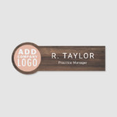 Custom Business Logo Bedrijfsmanager Rustic Naamplaatje (Voorkant)