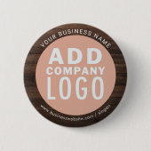 Custom Business Logo Bedrijfsmedewerkers Rustiek Ronde Button 5,7 Cm (Voorkant)