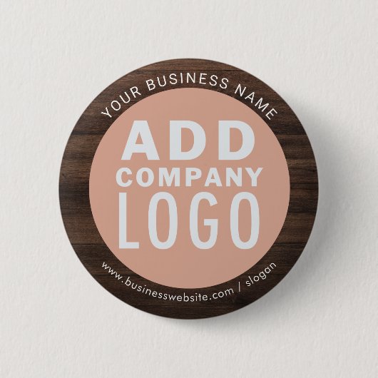 Custom Business Logo Bedrijfsmedewerkers Rustiek Ronde Button 5,7 Cm (Voorkant)