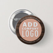 Custom Business Logo Bedrijfsmedewerkers Rustiek Ronde Button 5,7 Cm (Voorkant /achterkant)