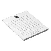 Custom Business Logo Bedrijfsnaam Black Lined Notitieblok (Schuin)