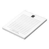 Custom Business Logo Bedrijfsnaam Black Lined Notitieblok (Linkerzijde)