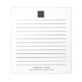 Custom Business Logo Bedrijfsnaam Black Lined Notitieblok (Voorkant)