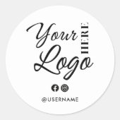 Custom Business Logo Bedrijfsnaam Merk Gebruikersn Ronde Sticker (Voorkant)