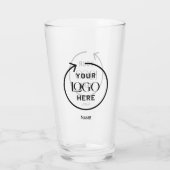 Custom Business Logo Bierglas Glas (Achterkant)