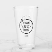 Custom Business Logo Bierglas Glas (Voorkant)
