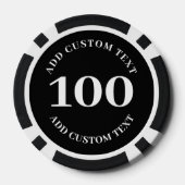 Custom Business Logo Black 100 Value Game Poker Chips (Achterkant)